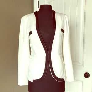 Black and white blazer